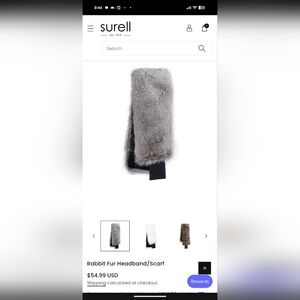 NWOT Surell Rabbit Fur Headband/Scarf - Heather
